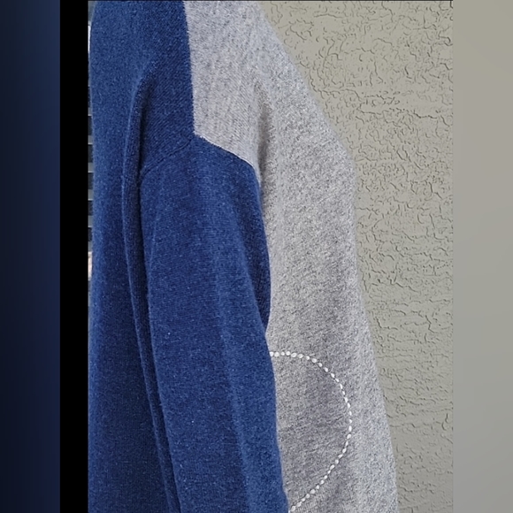 Label + Thread Wool Cashmere Colorblock Sweater | Grey Navy Cream | Size S - Picture 7 of 13